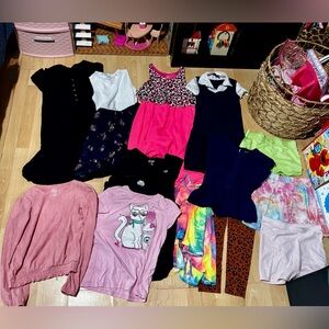 Target Girls Mixed Casual Dress & Tops Lot - Pink, Black, White, Navy, Tie-Dye